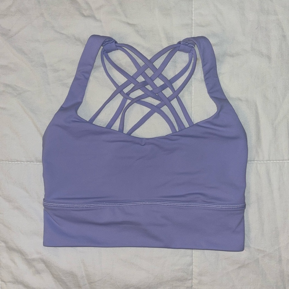 EUC Lululemon Free to Be Bra Wild *Light Support, size 4 A/B Cup - Dark Lavender